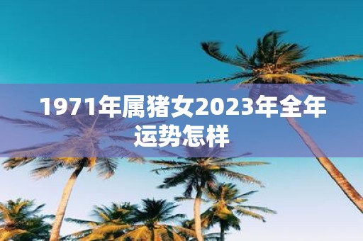 1971年属猪女2023年全年运势怎样