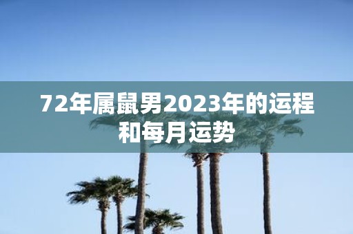 72年属鼠男2023年的运程和每月运势