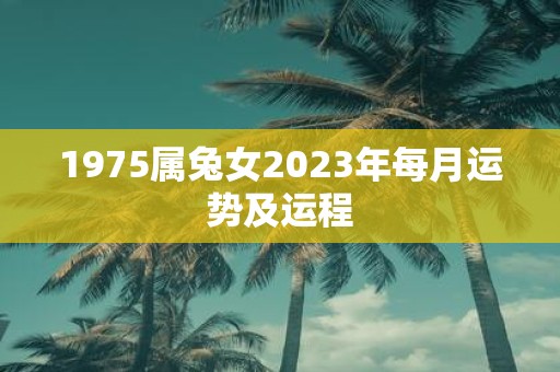 1975属兔女2023年每月运势及运程